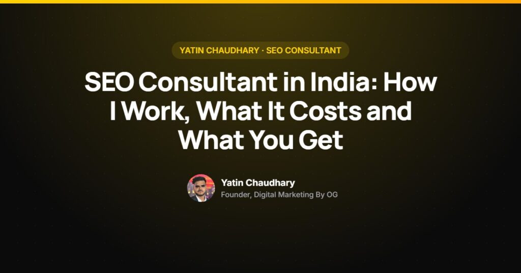 Yatin Chaudhary, SEO consultant in India